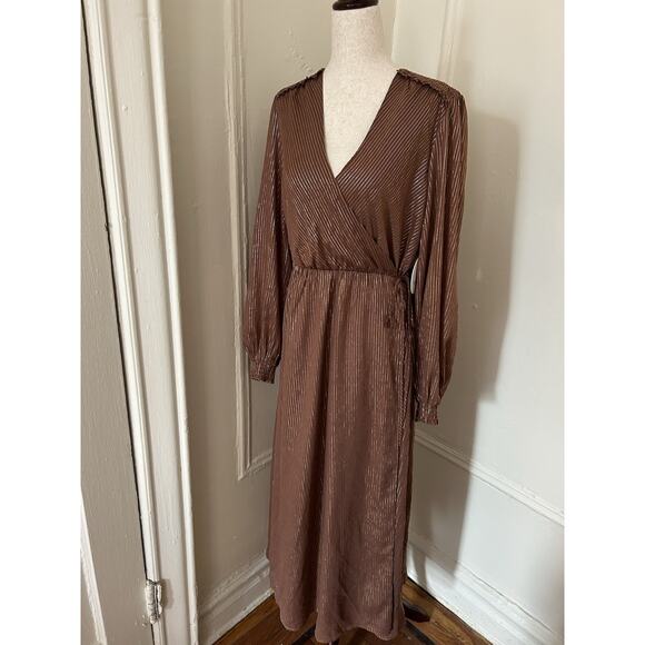 Lost + Wander Striped Brown/Gold Maxi Dress NWT | Small - Picture 3 of 5